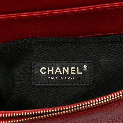 Small Quilted Goatskin Flap Shoulder Bag - Red