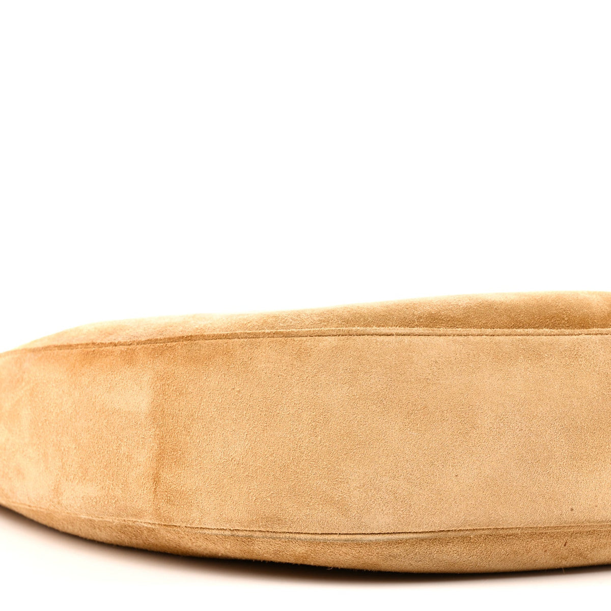 Large Calfskin Suede Shoulder Bag - Beige