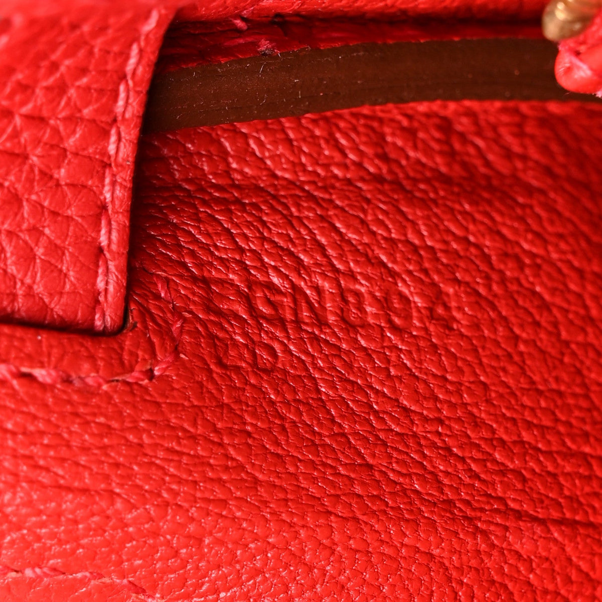 Togo Kelly Retourne 25 Rouge Casaque Handbag
