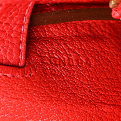 Togo Kelly Retourne 25 Rouge Casaque Handbag