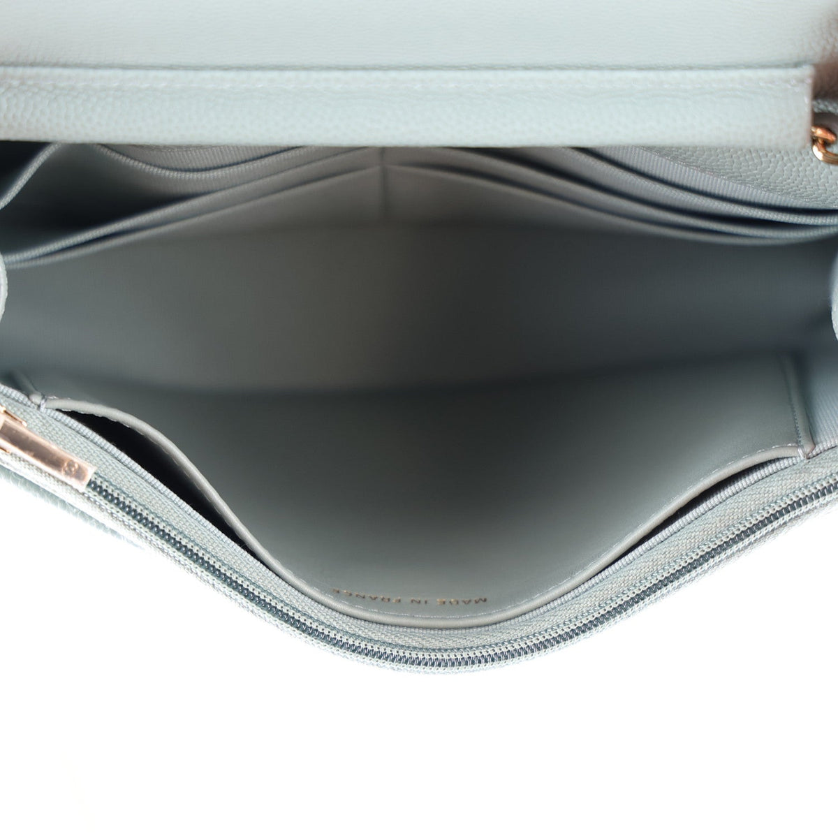 Quilted Caviar Wallet Bag - Grey
