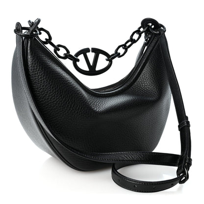 Small Calfskin Hobo Bag - Black