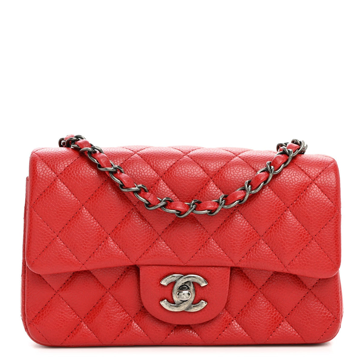 Mini Quilted Caviar Flap Shoulder Bag - Tan