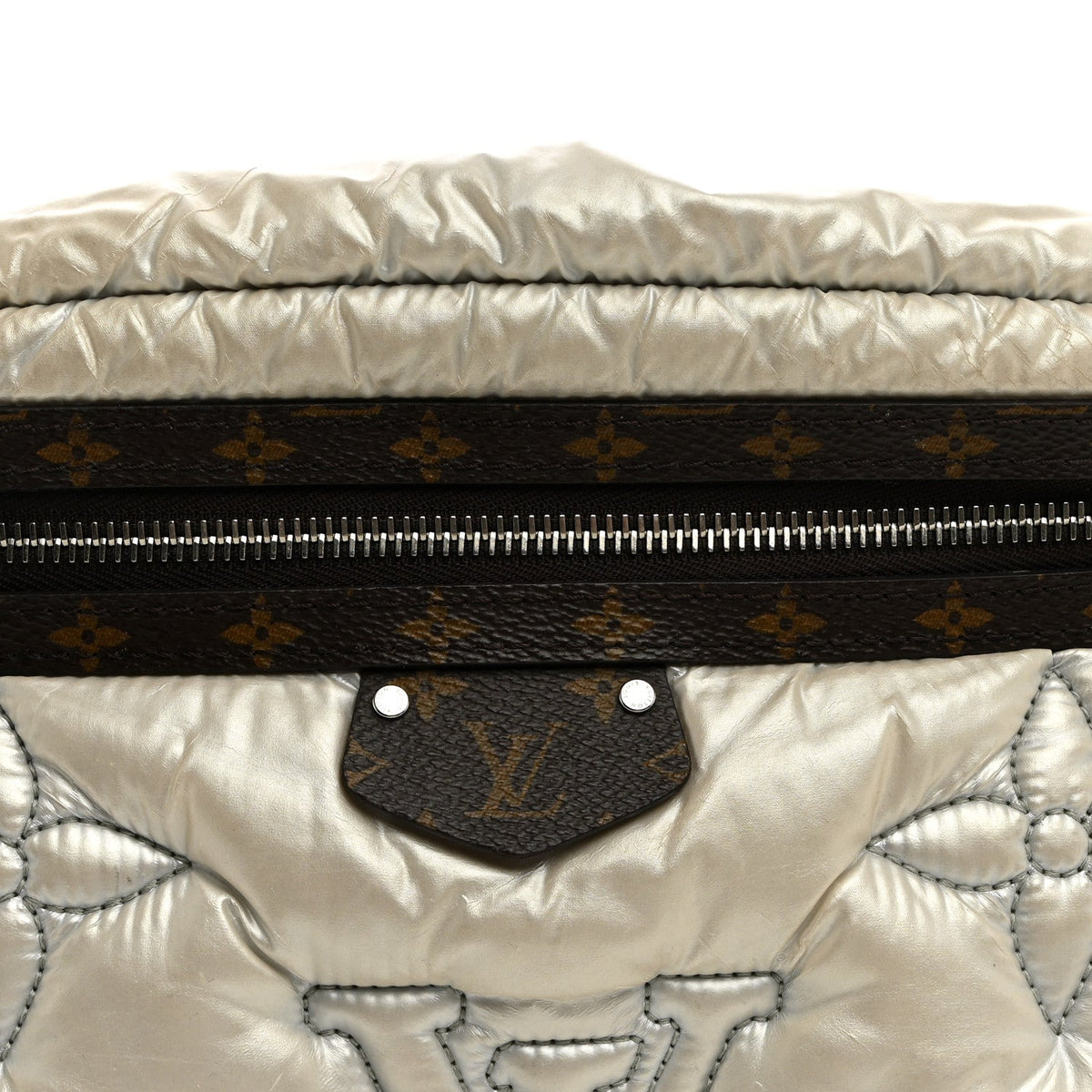 Econyl Monogram Pillow Bumbag Silver Handbag