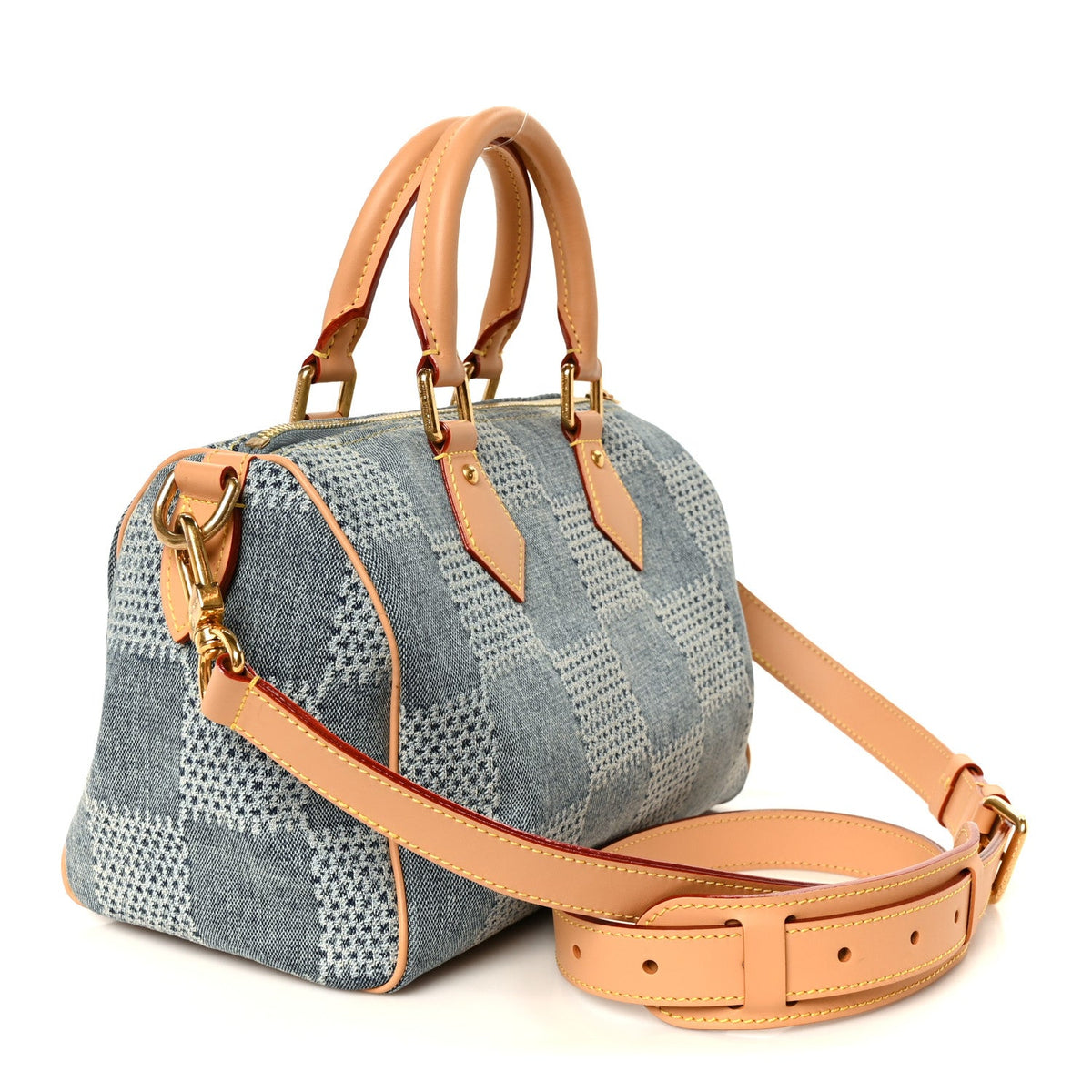 Damier Denim 3D Speedy Bandouliere 25 Bl Handbag