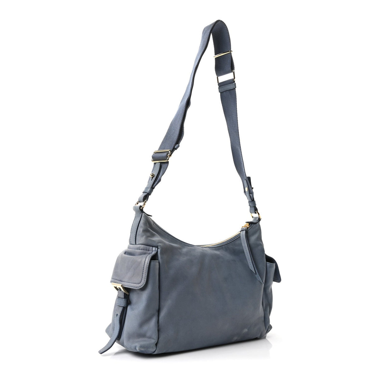 Large Nappa Shoulder Bag - Blue