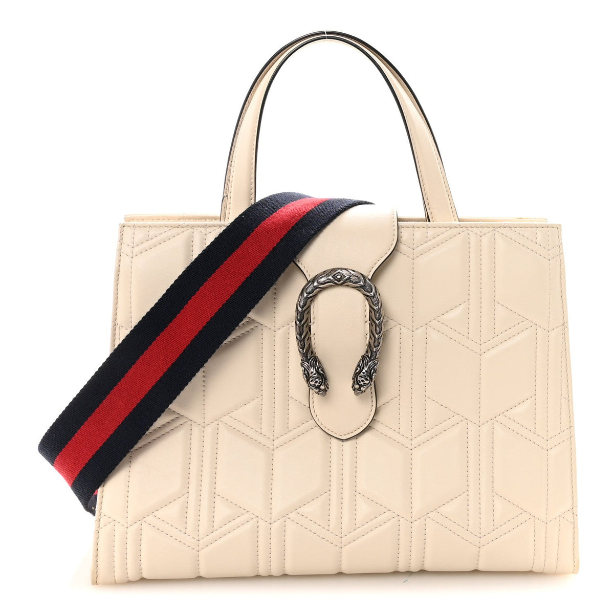 Large Quilted Tote Bag - White