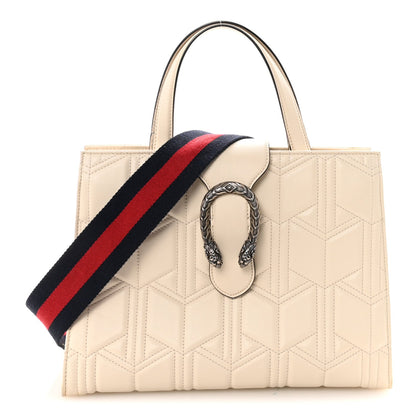 Large Quilted Tote Bag - White