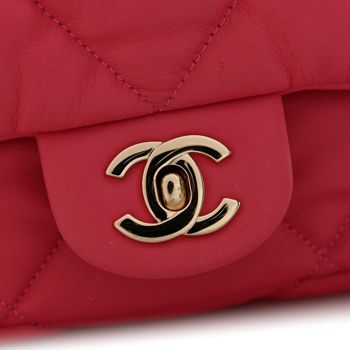 Medium Quilted Calfskin Flap Shoulder Bag - Pink