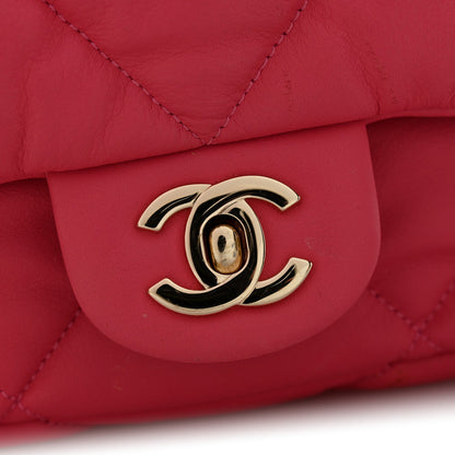 Medium Quilted Calfskin Flap Shoulder Bag - Pink