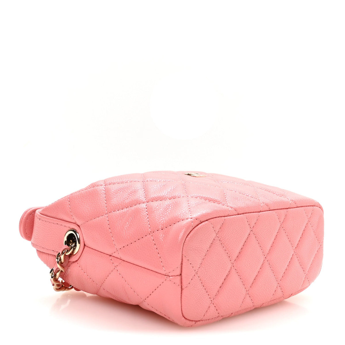 Quilted Caviar Hobo Bag - Pink
