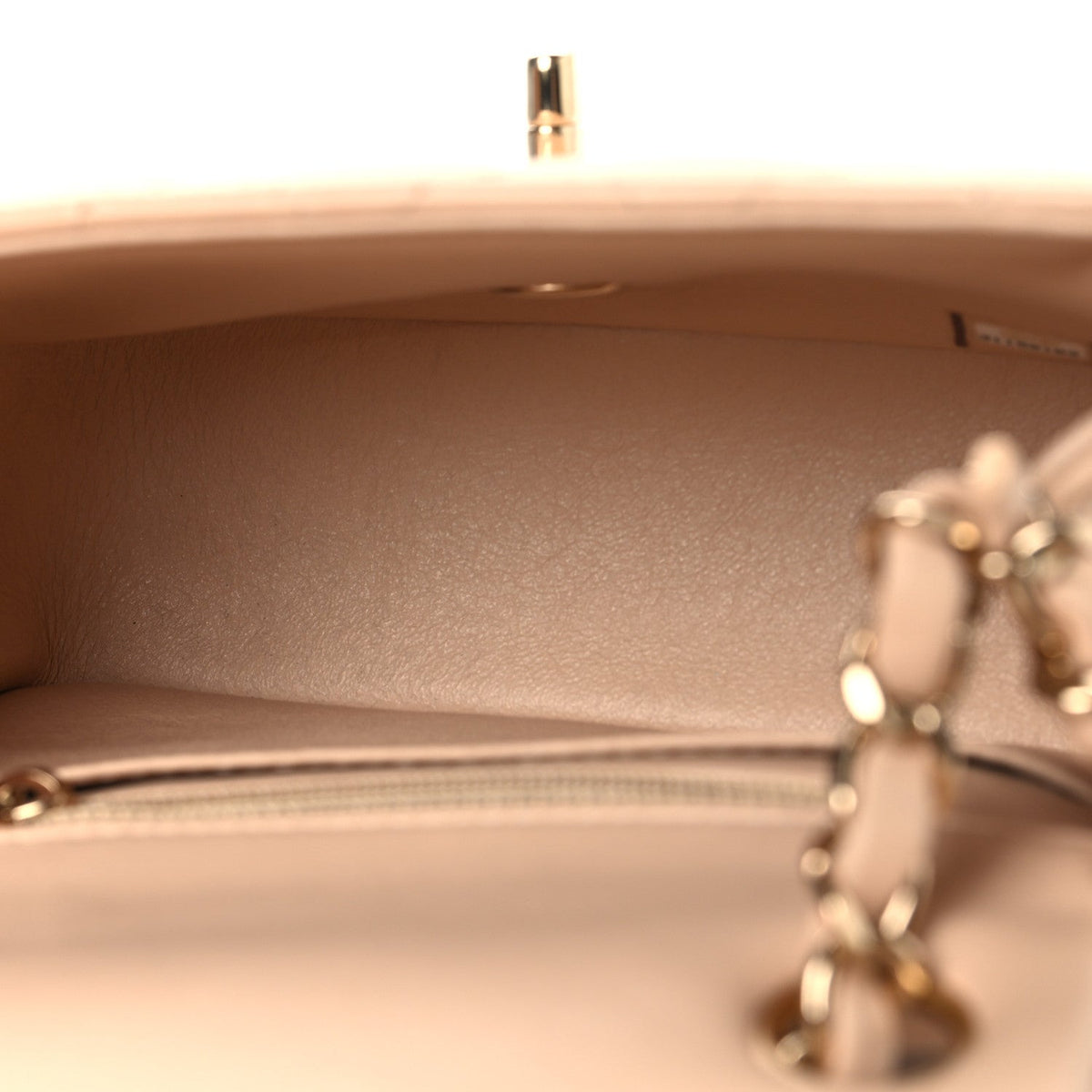 Mini Quilted Lambskin Flap Shoulder Bag - Beige