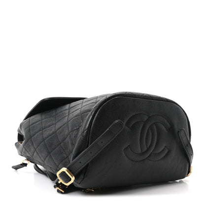 Quilted Caviar Backpack - Black
