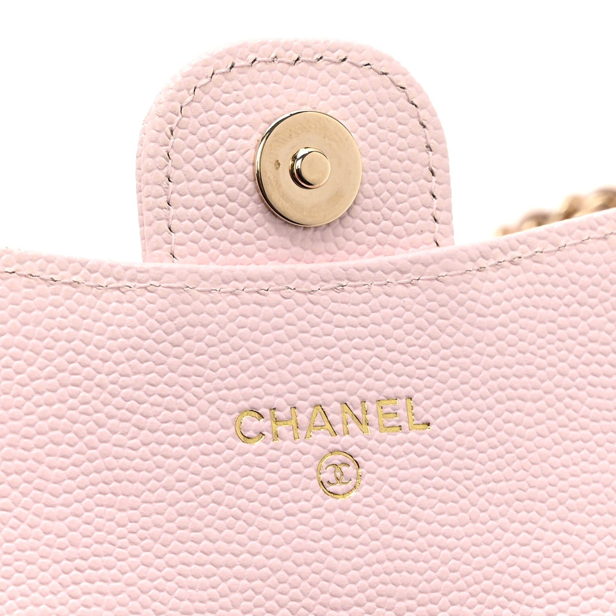 Quilted Caviar Flap Shoulder Bag - Pink