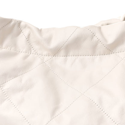 Large Quilted Calfskin Handbag - White