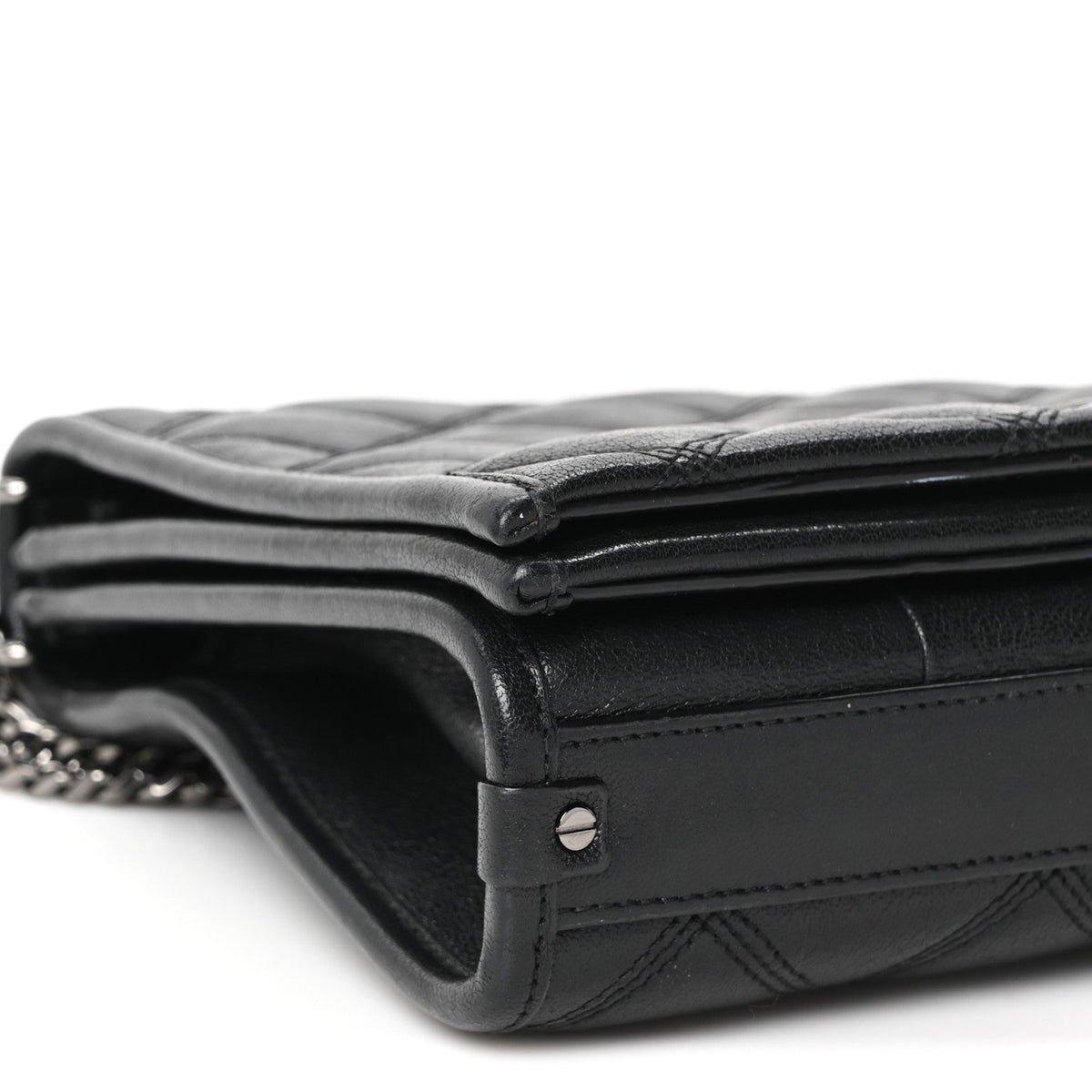 Mini Quilted Lambskin Handbag - Black