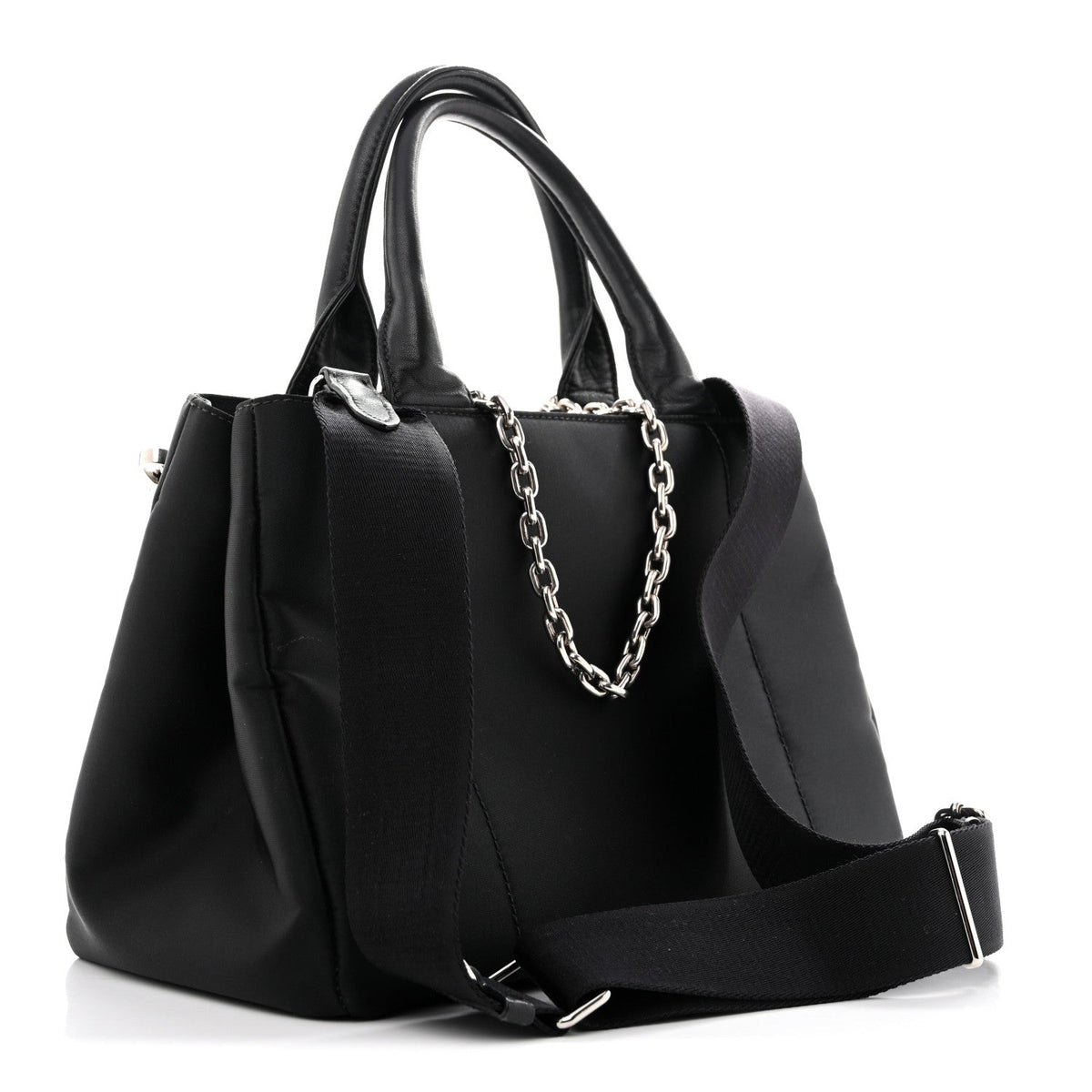 Nylon Nappa Tote Bag - Black