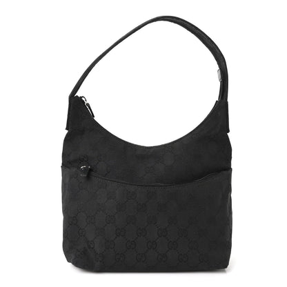 Small Nylon Hobo Bag - Black