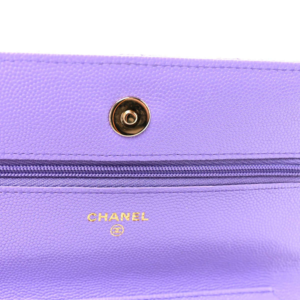 Quilted Caviar Wallet Bag - Purple