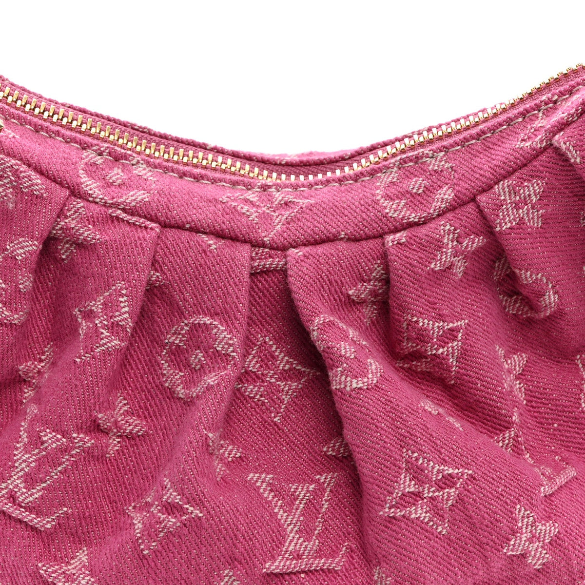 Monogram Denim Pochette Valley Fuchsia Handbag