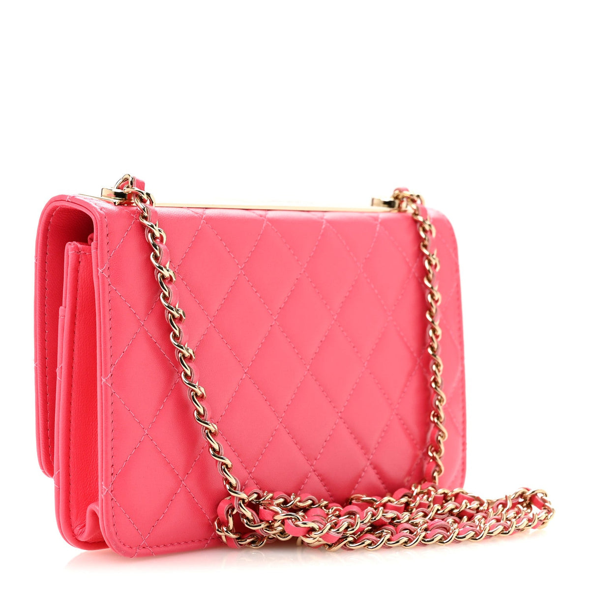 Quilted Lambskin Wallet Bag - Pink