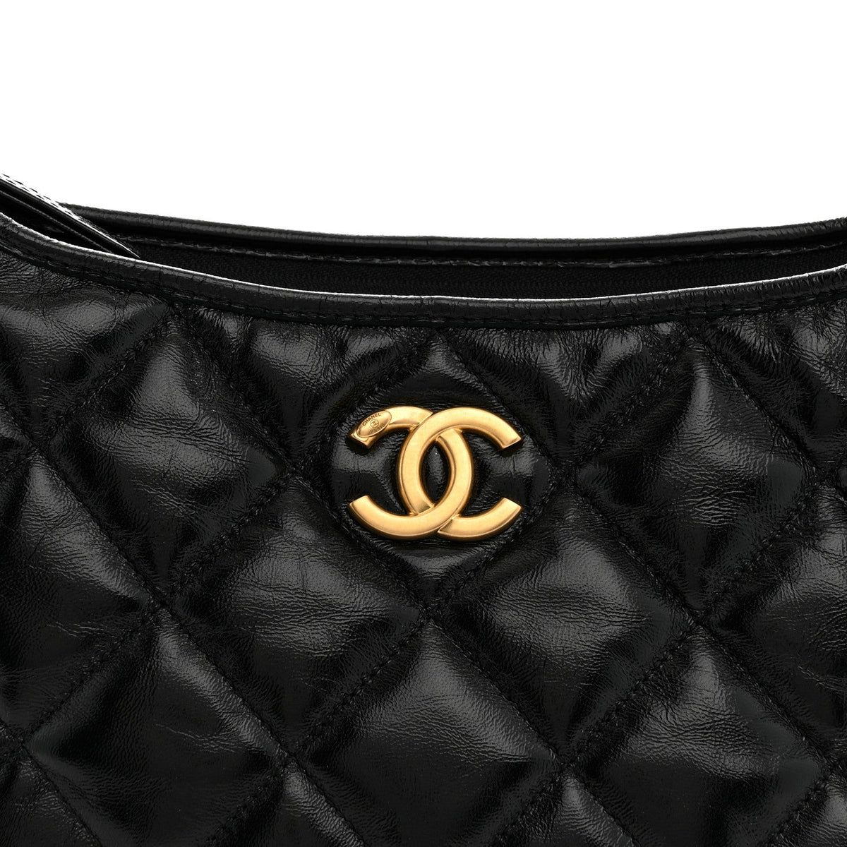 Quilted Lambskin Hobo Bag - Black