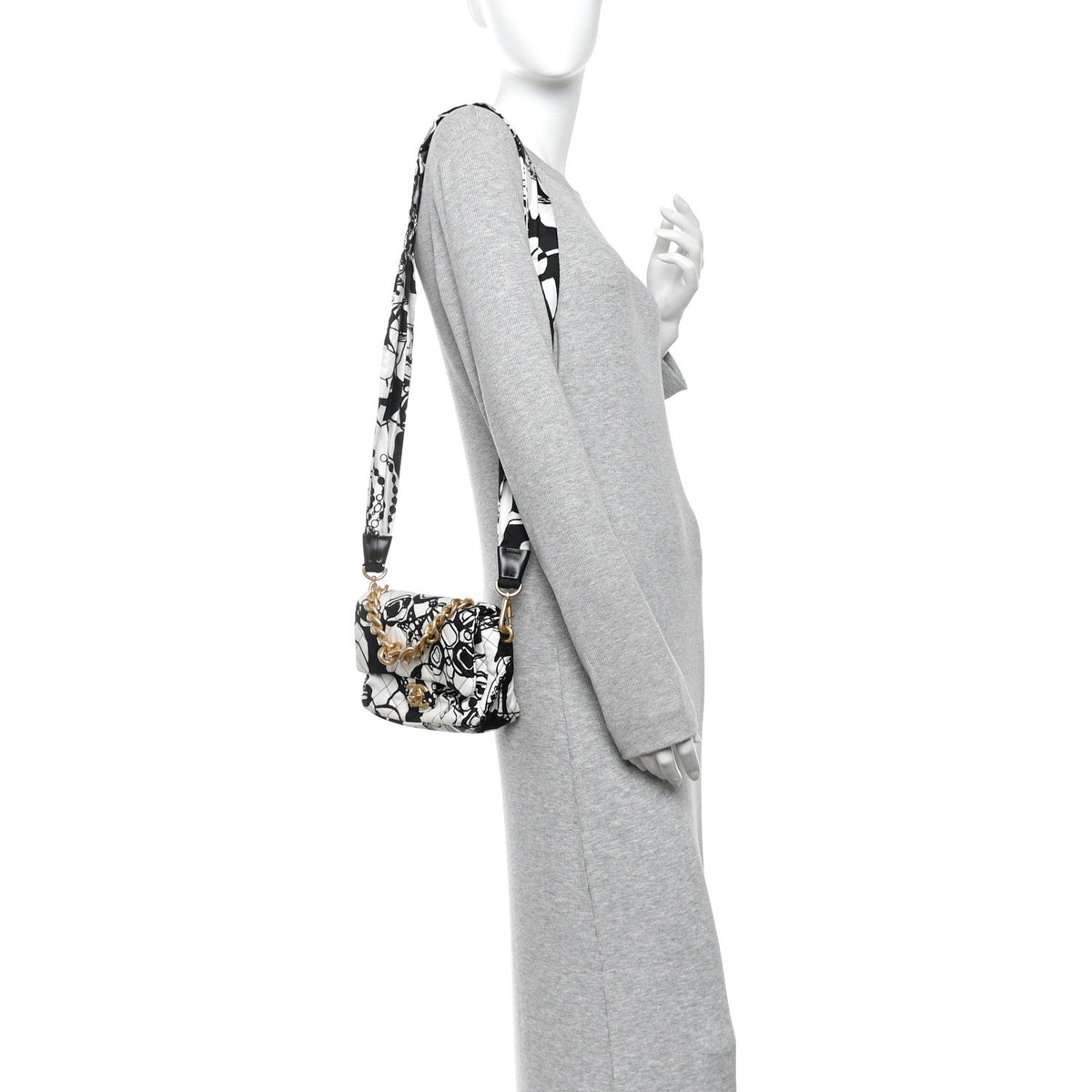 Mini Canvas Flap Shoulder Bag - White
