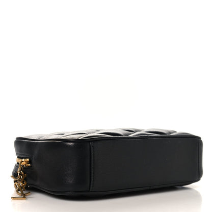 Mini Quilted Lambskin Crossbody Bag - Black