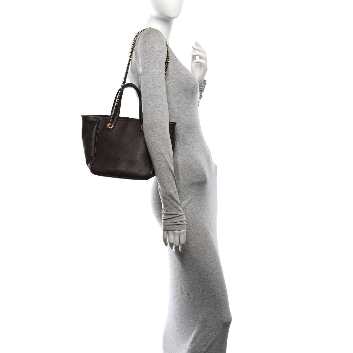 Mini Calfskin Tote Bag - Brown