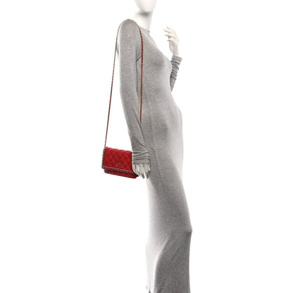 Quilted Lambskin Wallet Bag - Red