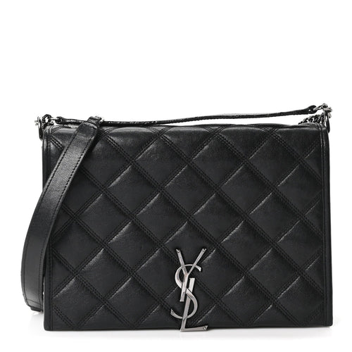 Mini Quilted Lambskin Handbag - Black
