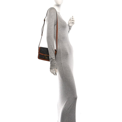 Calfskin Canvas Handbag - Tan