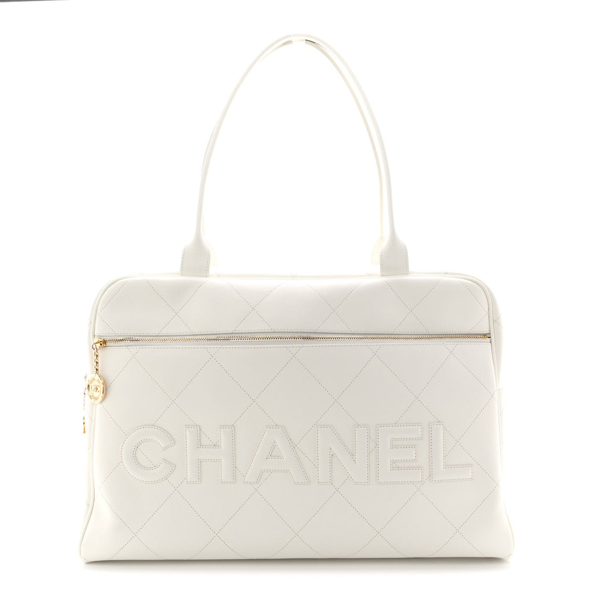 Maxi Calfskin Handbag - White