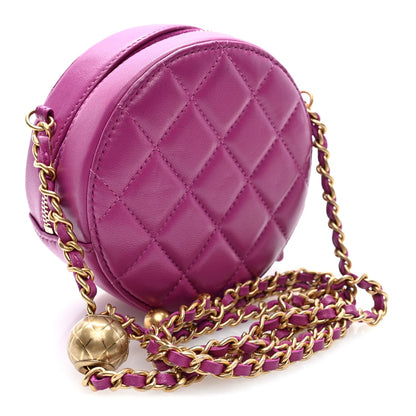 Quilted Lambskin Clutch Bag - Purple