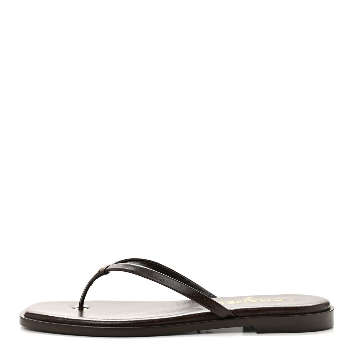Goatskin CC Times Square Thong Sandals Brown