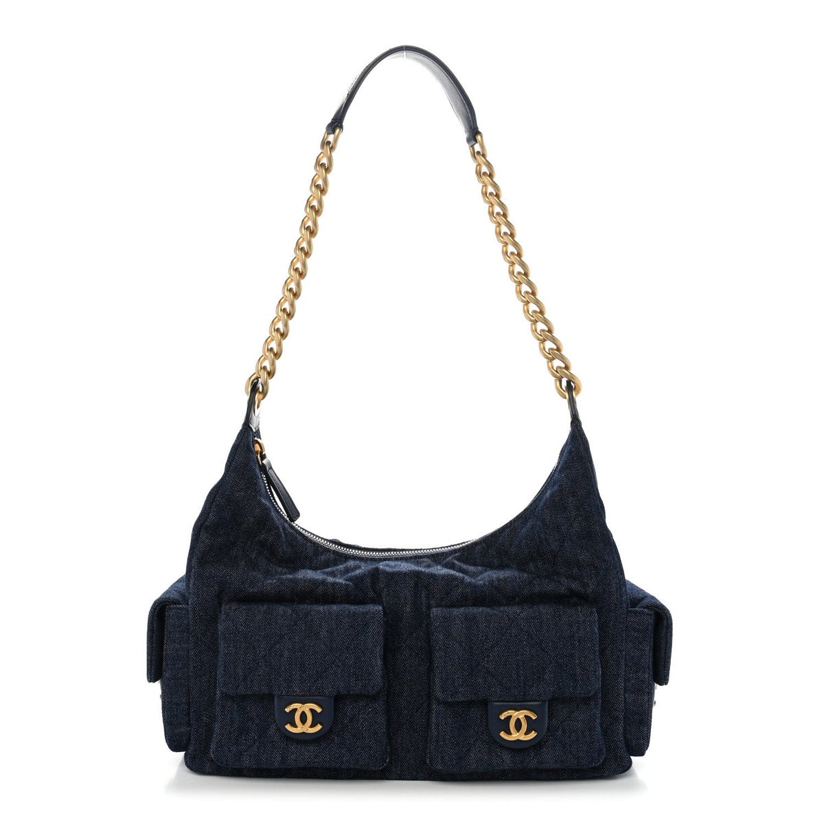 Maxi Quilted Hobo Bag - Blue