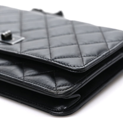 Quilted Calfskin Wallet Bag - Black