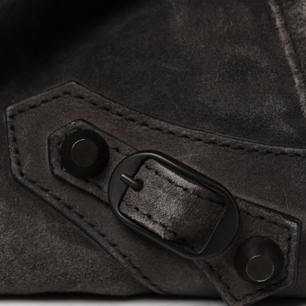 Medium Calfskin Suede Handbag - Grey