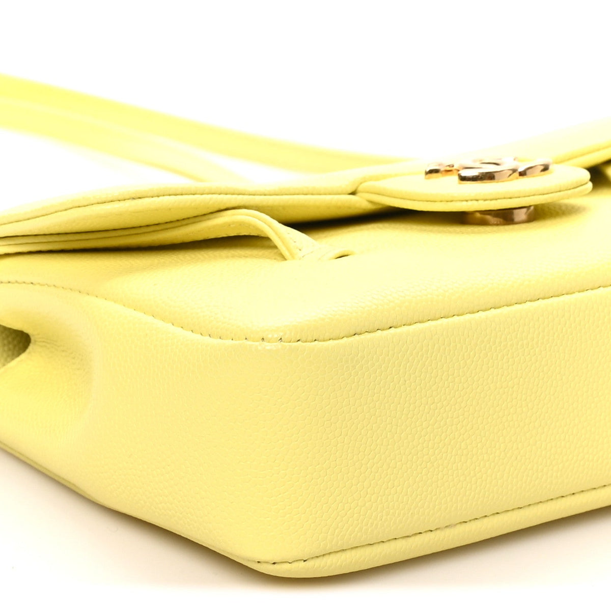 Mini Caviar Shoulder Bag - Yellow