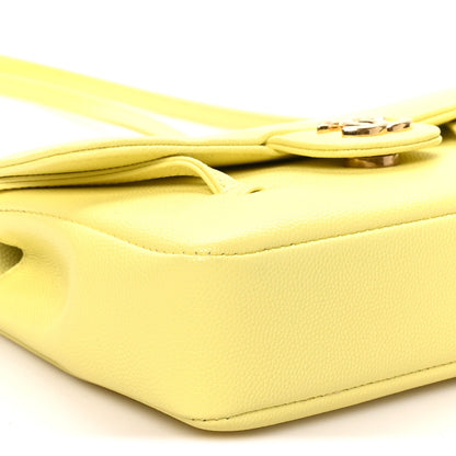Mini Caviar Shoulder Bag - Yellow