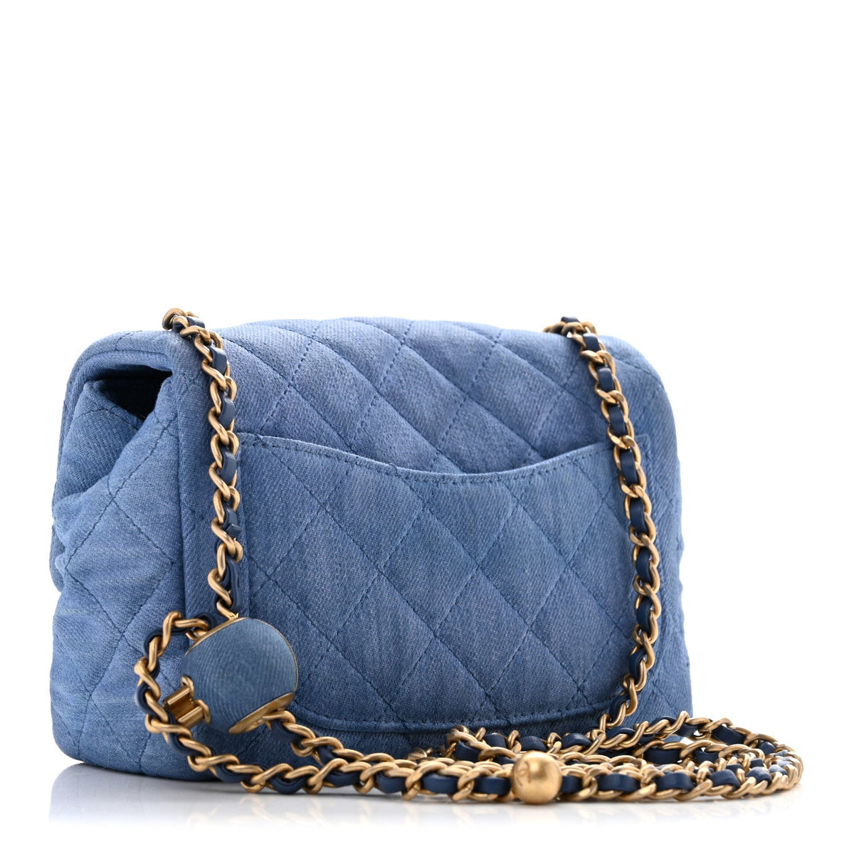 Mini Quilted Flap Shoulder Bag - Blue