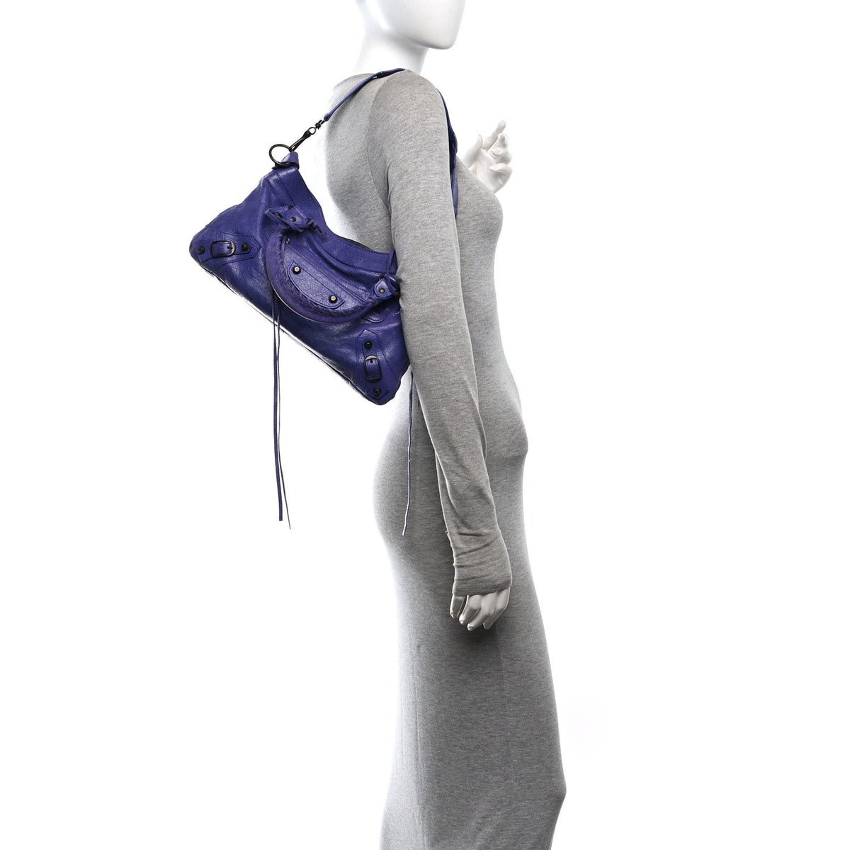 Agneau Classic Hardware First Bleu Lavan Handbag