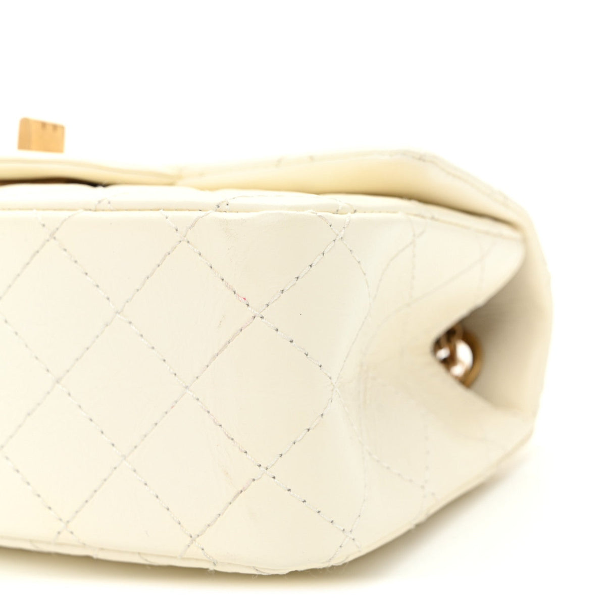 Mini Quilted Calfskin Flap Shoulder Bag - White
