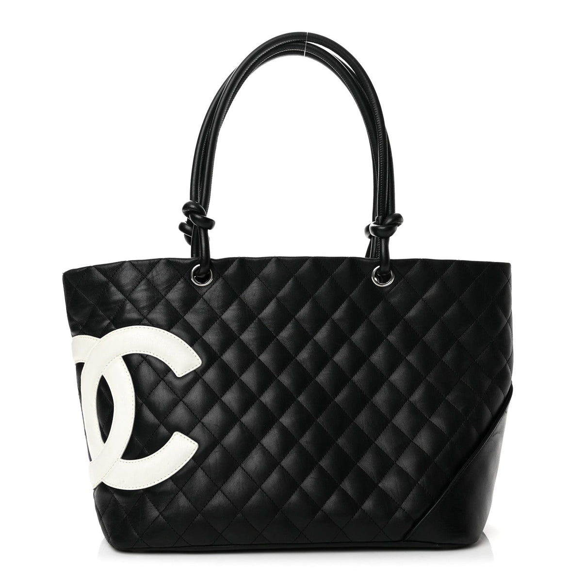 Large Quilted Calfskin Tote Bag - Black