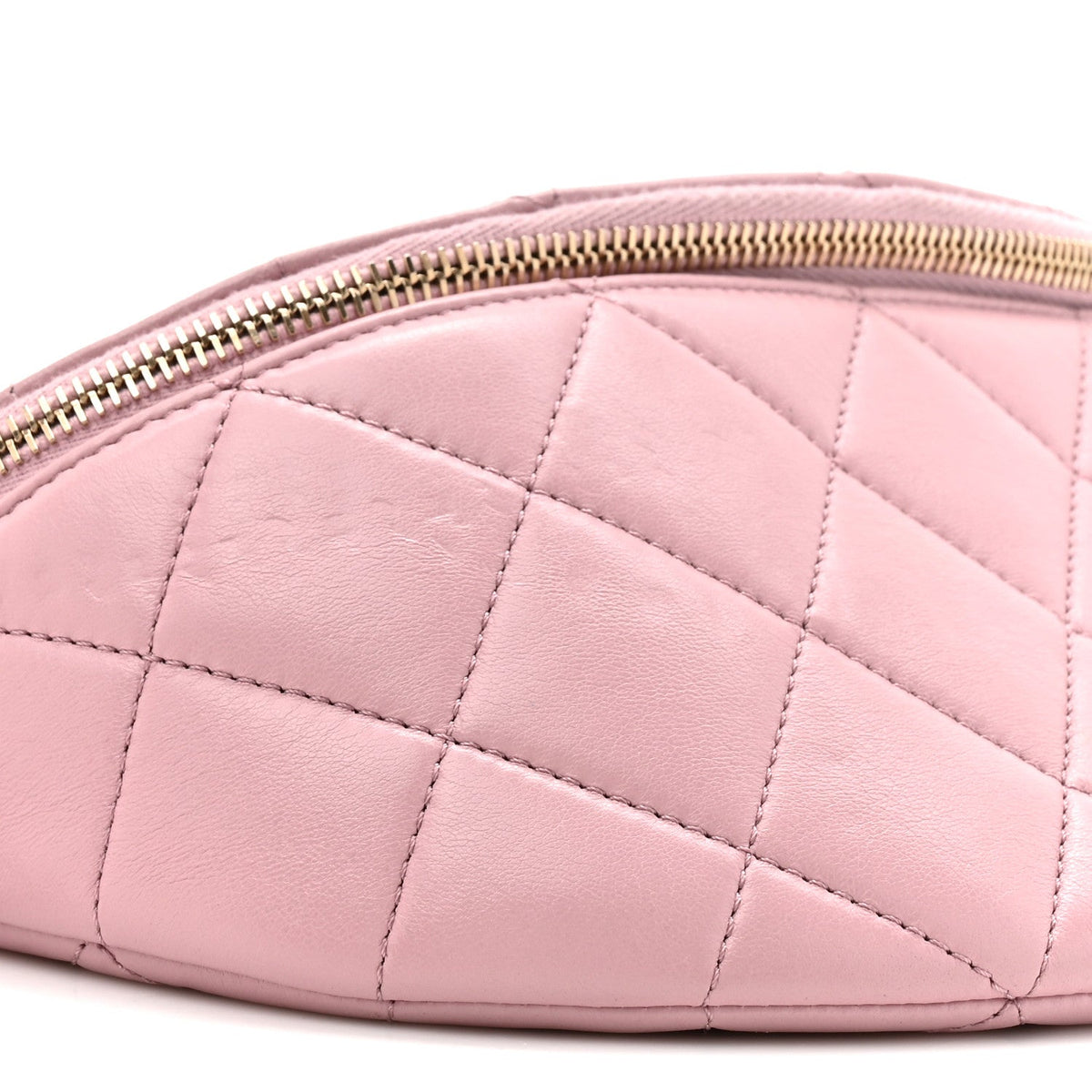 Quilted Lambskin Belt Bag - Pink