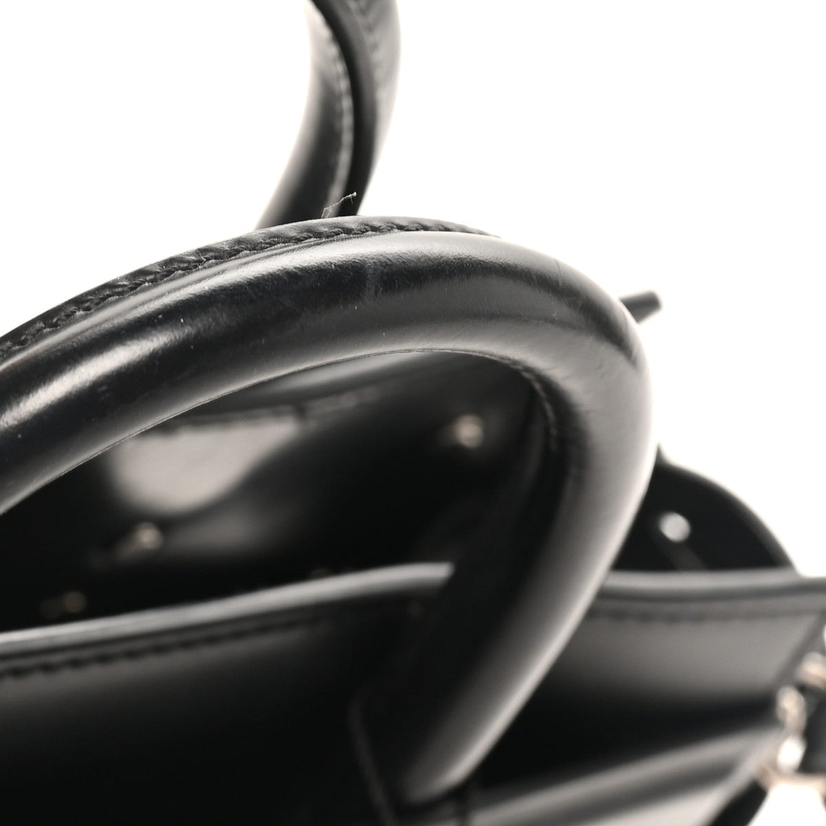 Mini Calfskin Satchel Bag - Black