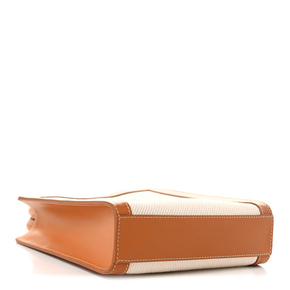 Mini Calfskin Canvas Handbag - Natural