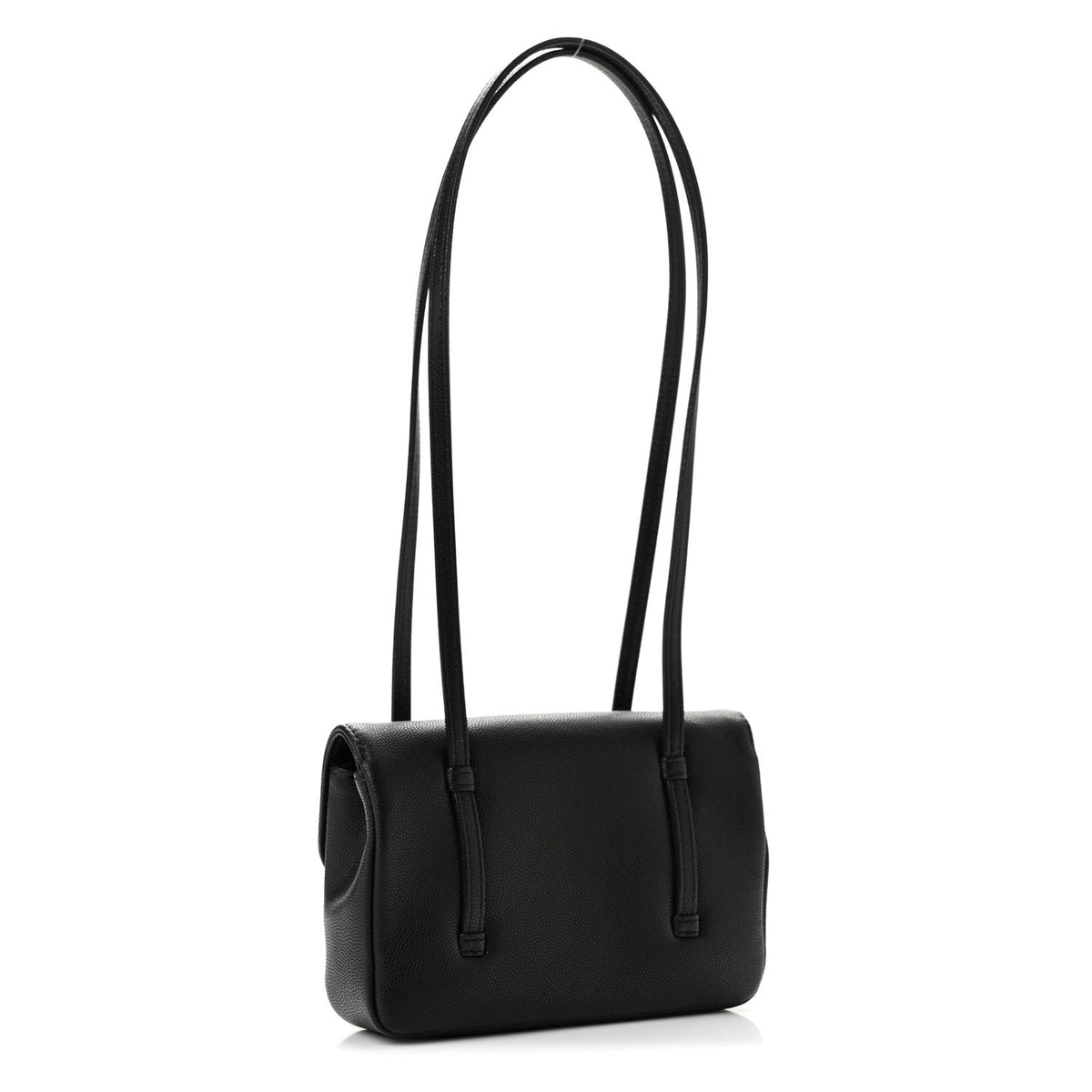 Mini Caviar Shoulder Bag - Black