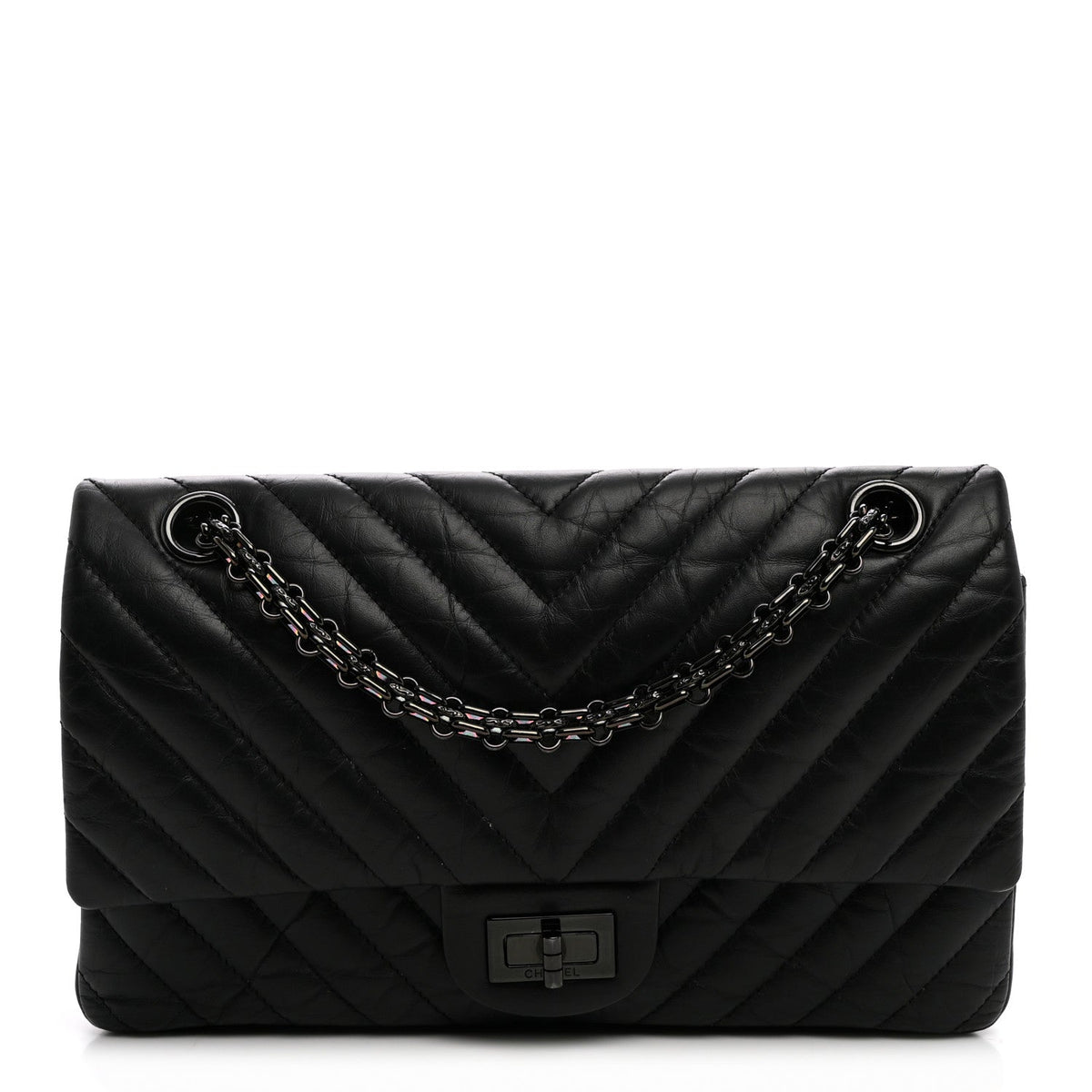 Quilted Calfskin Flap Shoulder Bag - Black