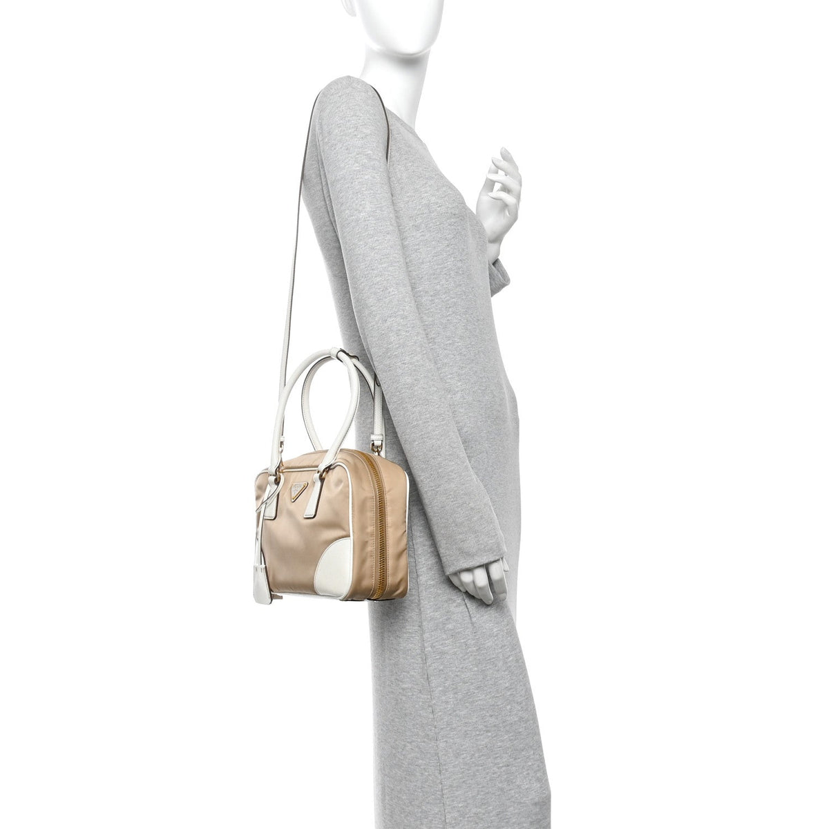 Medium Nylon Handbag - White